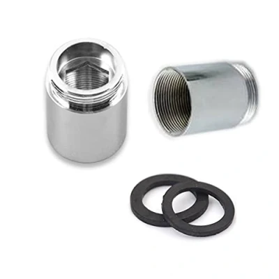 Immagine di HATOOLHA® 2 adattatori in ottone per rubinetto, filettatura NPT da maschio a 22 mm, connettore aeratore rubinetto del lavandino, adattatore purificatore d&#039;acqua (F22 M22)
