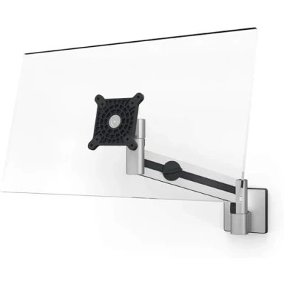 Immagine di Durable 509023 Braccio Porta Monitor Pro da Parete, Estensibile per Schermo 21 27 con Attacco Vesa, Ruotabile di 360, Argento