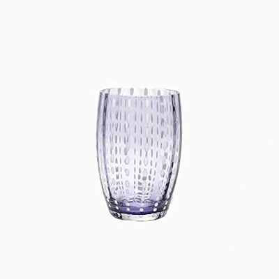 Immagine di Zafferano Perle Bicchiere Tumbler Lavorato a Mano in Vetro Colorato Trasparente cl 32 h 109mm d 71mm, Set 6 Pezzi, Lavanda