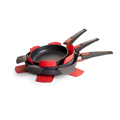 Immagine di Woll PPSET1, Set di sottopentole, 2 da 35 cm Diametro e 1 40 cm, Rosso/Grigio, 3 pz.