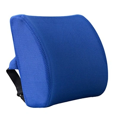 Immagine di HomDSim Cuscino lombare in memory foam, supporto per correggere la postura, sedile auto, casa, ufficio, sedia (blu)