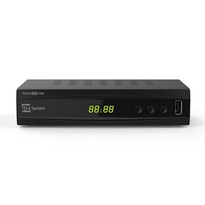 Immagine di TELE System TS6822 PRO DVB T2 HEVC Decoder Digitale Terrestre e Videoregistratore twin tuner HD HDR (HDR10 / HLG) con Display Telecomando 2 in 1 controlli TV