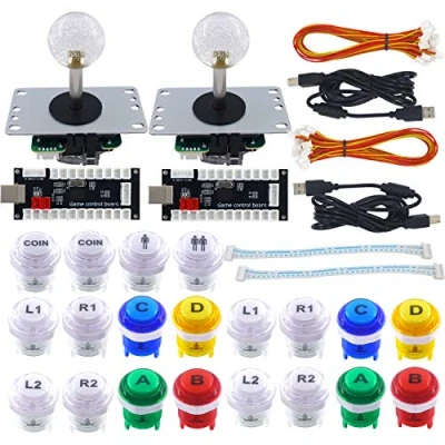Immagine di SJ@JX Arcade Gioco FAI DA TE Kit 2 Giocatori Zero Delay USB Encoder Pulsante Joystick Controller per Retro Raspberry MAME Jamma NES PC Windows