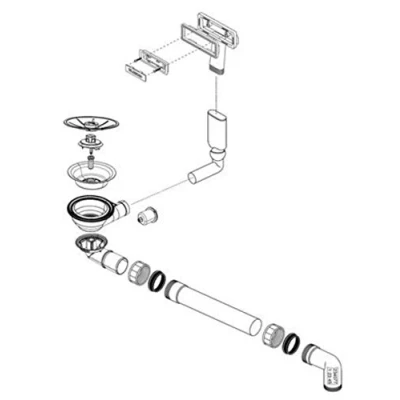 Immagine di BLANCO Tubo di scarico 1 x 3,5&quot; senza interruttore C Overflow InFino