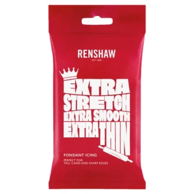 Immagine di Renshaw Glassa per fondente extra elastica, liscia, sottile, colore bianco, 1 kg (confezione da 1)