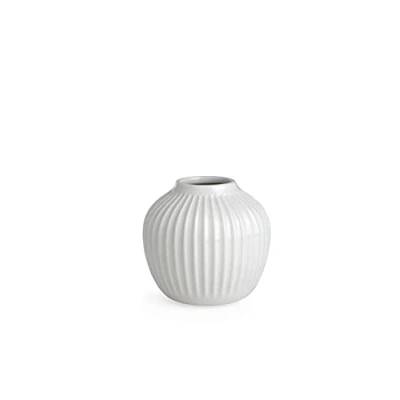 Immagine di Vaso Kähler H13 cm Hammershøi Design danese per fiori fatto a mano, bianco