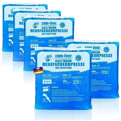 Immagine di com four® 5X Compressa Multiuso, Impacchi Gel Fredde e Calde Riutilizzabili, 14 x 13 cm Adatto per Microonde Made in Germany (05 Pezzi Medio)
