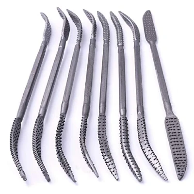 Immagine di MonLiya 8 PZ 5.5 X 200mm Doppia Estremità Riffler Legno Rasp File Set Lavorazione Del Intaglio Rasatura Utensili