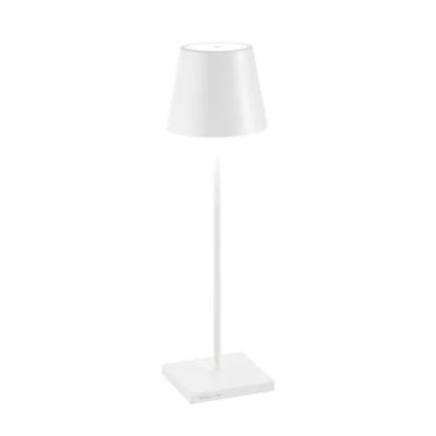 Immagine di Zafferano, Lampada Poldina Pro, da Tavolo Ricaricabile e Senza Fili con Controllo Touch, Utilizzabile anche come Esterni, Dimmer, 2200 3000 K, Altezza 38 cm, Colore Bianco
