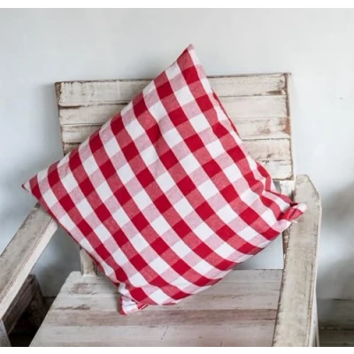 Immagine di texpot Federa per cuscino 40 x cm 20 mm a quadretti zip rosso/bianco 100% cotone
