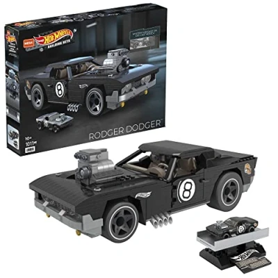 Immagine di MEGA Construx Hot Wheels, Rodger Dodger di Grandi Dimensioni in Scala 1:20 con Dettagli Autentici Alta Qualità, Elegante Carrozzeria Ispirata alla Magic 8 Ball, per Adulti e Bambini 10+, HDJ98