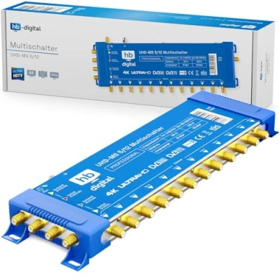 Immagine di Multiswitch pmse 5/12 HB DIGITAL 1 X SAT fino a 12 partecipanti/ricevitore per Full HDTV 3D 4K UHD con alimentatore di rete