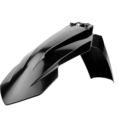Immagine di POLISPORT 8574200003 Parafango anteriore replica OEM realizzato in plastica lucida durevole e resistente compatibile con le moto KTM colore nero