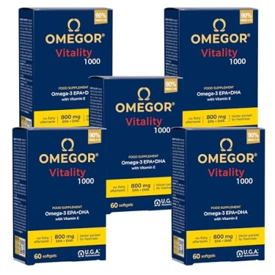 Immagine di Omega 3 Olio di Pesce (60 Capsule x 5) ‒ Integratore IFOS 5 Stelle Omega3 in Forma Trigliceride con 800mg EPA e DHA per Capsula Privo Metalli Pesanti Senza Retrogusto