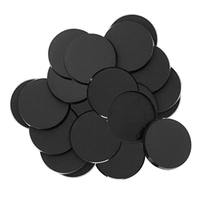 Immagine di Playcrate GIoco da Tavolo Basi per Pittura, 30pcs Modello Miniature in Plastica, di Varie Dimensioni Hobby, Nere, 32mm, Incluse Garanzia Rimborso
