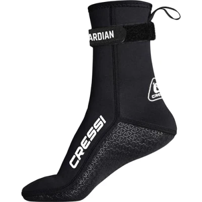 Immagine di CRESSI Guardian Mid High Neoprene Socks 2mm XL Calzari Medio Alti in con Cinturino Strap, Ideali per Tutti gli Appassionati di Sport Acquatici, Nero, XL, Unisex
