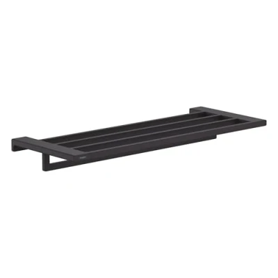Immagine di hansgrohe AddStoris Mensola con porta asciugamano, nero opaco, 41751670
