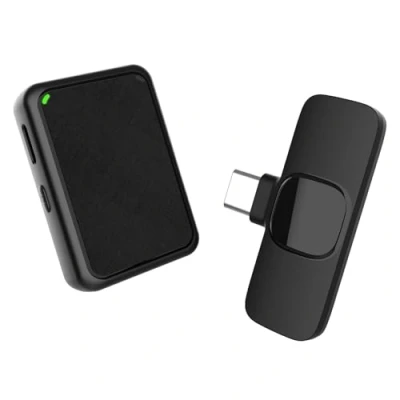 Immagine di Wireless Microfono Lavalier,Gimpro MB1(C) 2.4GHz【TYPE C】PLUG&amp;PLAY da Bavero con Silenziamento a 1 Pressione e 3 Modalità di Denoise per il Vlog,Wireless Lavalier Smartphone USB
