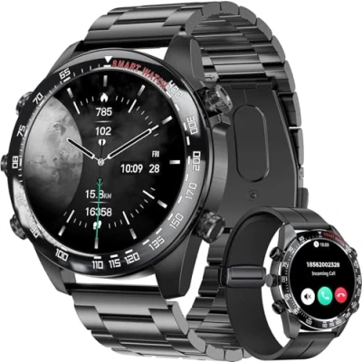 Immagine di OUFUYU Smartwatch Uomo 1,43&quot; AMOLED HD Display Orologio Intelligente Fitness Chiamate Bluetooth Tracker 100+ Modalità Sport Sonno Contapassi Cronometro Impermeabil IP68 Smart Watch Android iOS