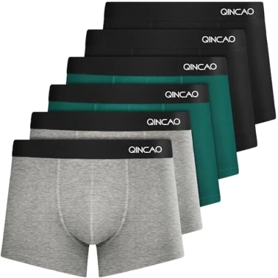 Immagine di QINCAO Boxer da Uomo, Confezione 6 Pezzi, privi di Etichette Che graffiano, Biancheria Intima, in Cotone, Taglia: S 4XL
