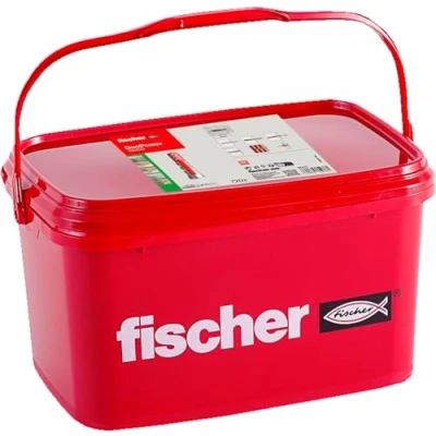 Immagine di fischer DuoPower 10 x 50, pratico secchio con 720 tasselli universali, potenti a 2 componenti, in plastica per il fissaggio su cemento, mattoni, pietra, cartongesso UVM.