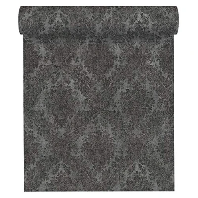 Immagine di A.S. Création Carta da parati in tessuto non Secret Garden con decorazioni barocce, 10,05 m x 0,53 m, grigio metallizzato, nero, Made Germany 336078 33607 8