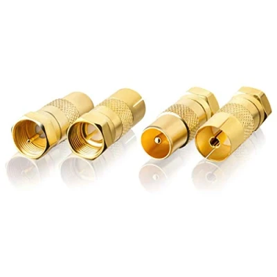 Immagine di SEBSON Adattatore Antenna Satellitare Set 2x Spina F a Coassiale (IEC), Presa (IEC) per Cavo TV