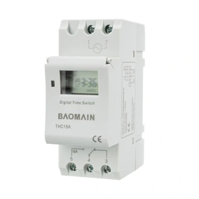 Immagine di BAOMAIN THC15A Timer digitale programmabile, 220VAC 16 Amp. SPST, temporizzatore LCD programmabile settimanalmente, montaggio su guida DIN da 35 mm
