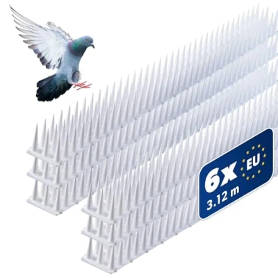 Immagine di KADAX Bird Defense, Dissuasori per Piccioni in Plastica, Dissuasore Uccelli da Balcone, Scaccia Piccioni, Spuntoni Corvi (6, Bianco)