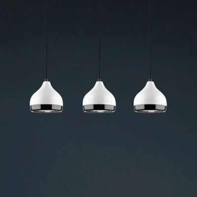 Immagine di Opviq Lampada a sospensione Yildo 6878 lineare 3 luci in metallo bianco/nero
