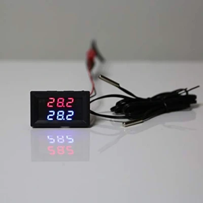 Immagine di BIlinli Dual Display DC 5V 80V Termometro w 2 NTC Sensore di Temperatura Impermeabile 12 V 24 72 Auto Moto Tensione e Meter