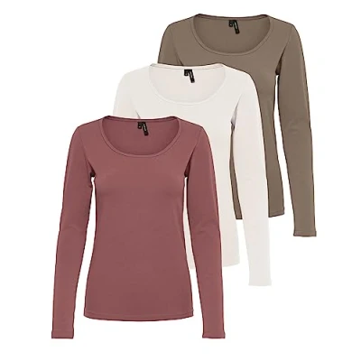 Immagine di VERO MODA Vmmaxi My Ls Soft Uneck Ga Noos Maglia a maniche lunghe da donna, 1 noce, rosa marrone, marshmallow, XL