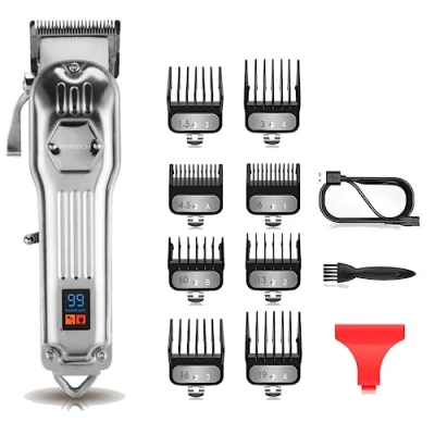 Immagine di PRITECH Tagliare Capelli Professionali, Tagliacapelli Uomo e Barba (13Pcs/Wireless/Ricaricabile/USB/LCD Schermo/2000mAh/4h), Trimmer Kit Famiglia, Parrucchieri.