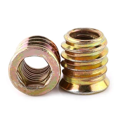 Immagine di Boccole Filettate Per Legno, 20 Pezzi rti Filettati Legno M6 M8 M10 Acciaio al Carbonio ​Esagono Incassato ​Dadi rto Ffilettato Mobili in Legno(M8*15mm)