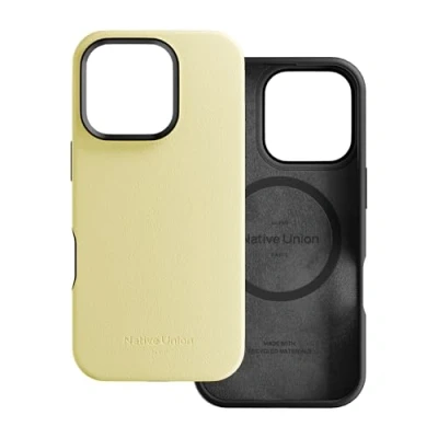 Immagine di Native Union Custodia Attiva Compatibile con MagSafe e Magneti Integrati Design Robusto Materiali Riciclati Protezione Anticaduta fino a 10ft per iPhone 16 Pro (Limone)
