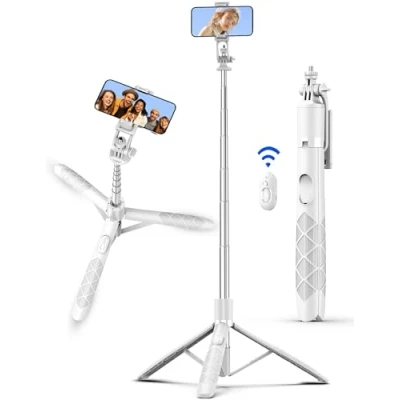 Immagine di Treppiede Smartphone In Alluminio, 179cm All One Bastone Selfie Estensibile con Telecomando Senza Fili, Fotocamera per Viaggi, Vlogging, Streaming Video e Foto