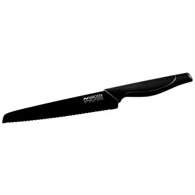 Immagine di Nirosta Coltello per Pane, Linea Wave in Acciaio Inossidabile con Rivestimento Antiaderente Nero 20cm