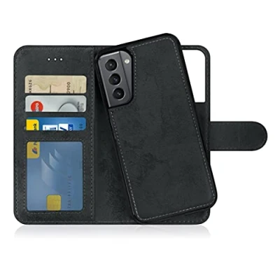 Immagine di MyGadget Cover per Samsung Galaxy S21 Plus Custodia Libretto Magnetica Portafoglio Flip Wallet Case Porta Carte in Similpelle PU Removibile Nero