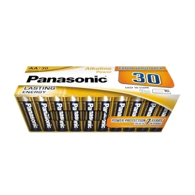Immagine di Panasonic, Alkaline Power, AA batterie alcaline, confezione da 30, Mignon, LR6, 1.5V, 7 anni in magazzino, per telecomandi, bilance, orologi, energia affidabile e duratura