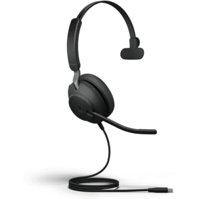 Immagine di Jabra Evolve2 40, USB C UC Mono Telefono Cuffie On Ear via cavo Nero Muto