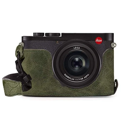 Immagine di MegaGear MG1721 Ever Ready Mezza custodia in vera pelle, compatibile con Leica Q2, colore: Verde