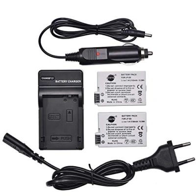 Immagine di DSTE 2 Pack Batterie + DC99E Viaggi Caricabatterie Compatibile per Canon LP E8 EOS 550D 600D 650D 700D Kiss X4 X5 X6i X7i Rebel T2i T3i T4i T5i