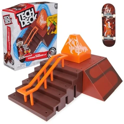 Immagine di Tech Deck, Pyramid Shredder 2.0, X Connect Park Creator, Set di Rampe da Personalizzare e Costruire con Fingerboard Speciale, Giocattoli per Bambini 6 Anni in su