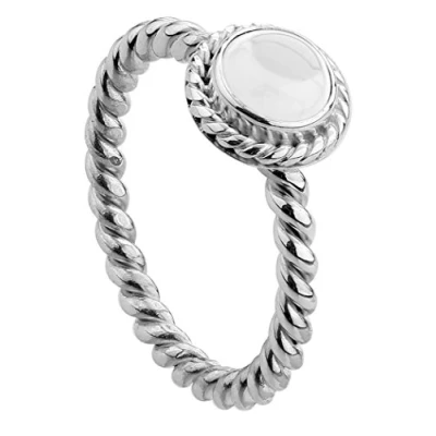 Immagine di Nenalina Anello in argento Sterling 925, lavorato a mano, con cristallo di rocca bianco, 212999 099, Argento, 16, colore: cod. 099 56