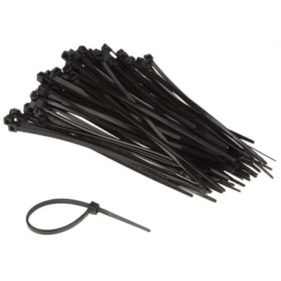 Immagine di Perel Set di fascette in nylon 2,5x100mm Nere, resistenti ai raggi UV, robuste, 100 pz.