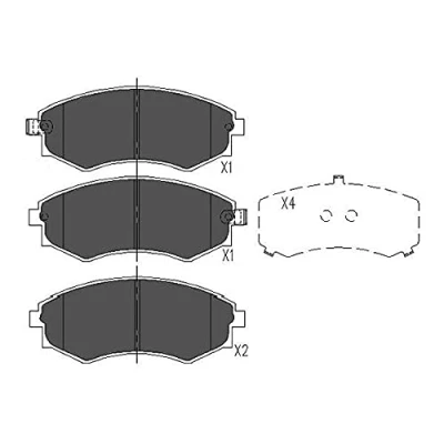 Immagine di KAVO PARTS KBP 3027 Kit pastiglie freno con segnalatore acustico usura HYUNDAI: Matrix, COUPE, Coupe II, SSANGYONG: Korando II SUV