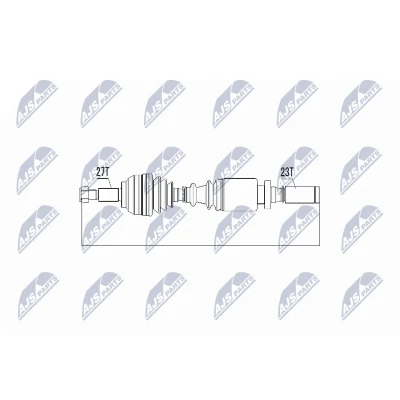 Immagine di NTY NPW RE 004 Albero motore / Semiasse Assale anteriore Cambio manuale, manuale a 5 marce RENAULT: LAGUNA 2 Grandtour,