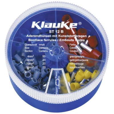 Immagine di Klauke ST12B Assortimento Capicorda 4 mm² 16 Grigio, Giallo, Rosso, Blu 100 Parti
