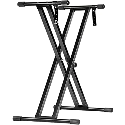 Immagine di CAHAYA Supporto Tastiera Musicale a Forma di Doppio X Elettronica con 5 Livelli Altezza Regolabile per Pianoforte Digitale 61 76 88 Tasti Modello CY0245