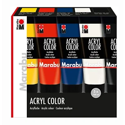 Immagine di Marabu Acrylfarbe AcrylColor, Starter Set 5 x 100 ml